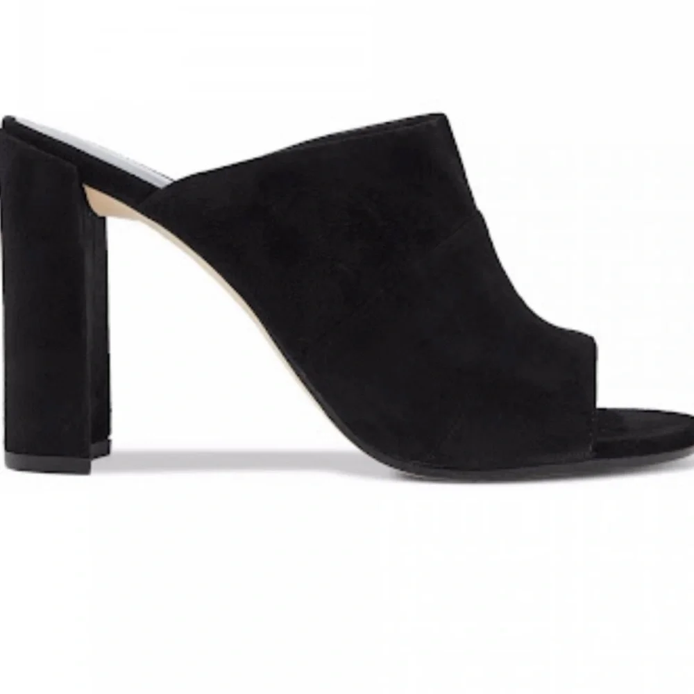 Stuart Weitzman Sequel Black Suede Mule Sandal - Picture 2 of 11